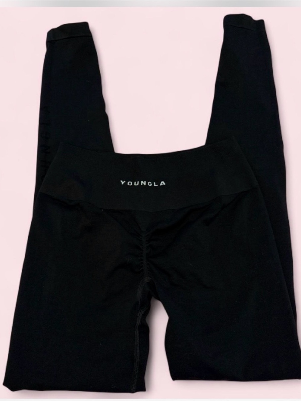 YoungLA Black High-Rise Scrunch Seam Leggings